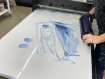 Tracey Emin's print, Just Waiting (2022), in production in Counter Studio, Margate.