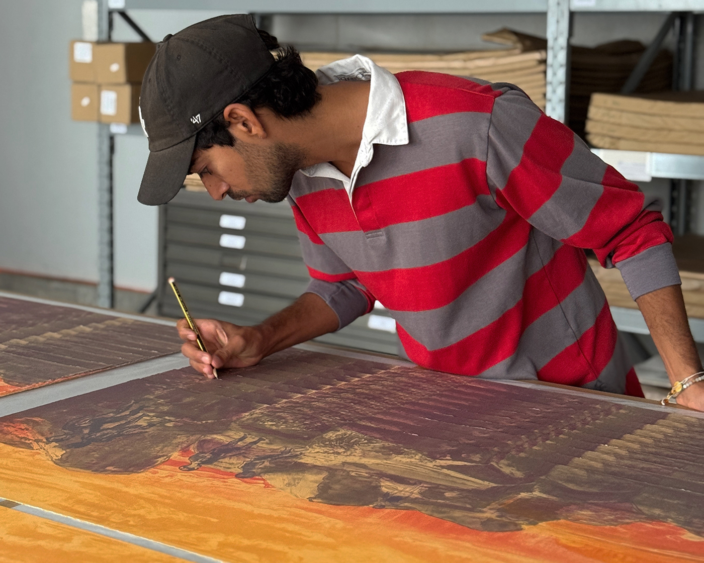 Jake Grewal signing his edition at Counter Studio in Margate