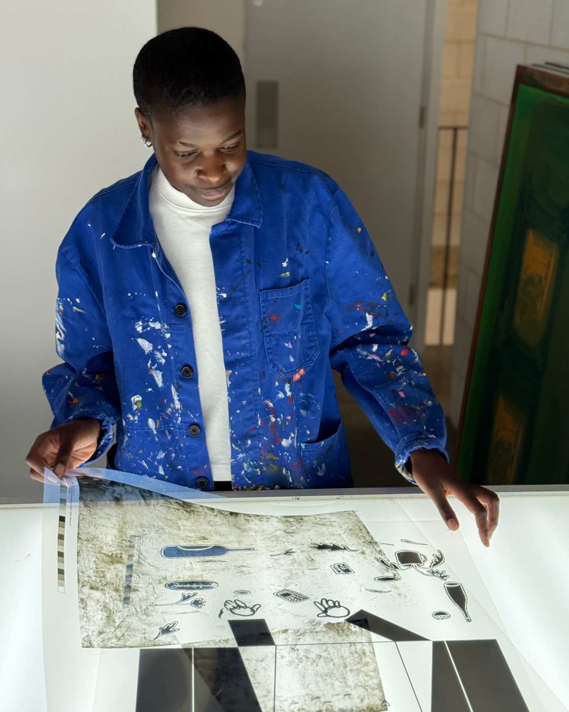 Joy Yamusangie working in Counter Studio, Margate