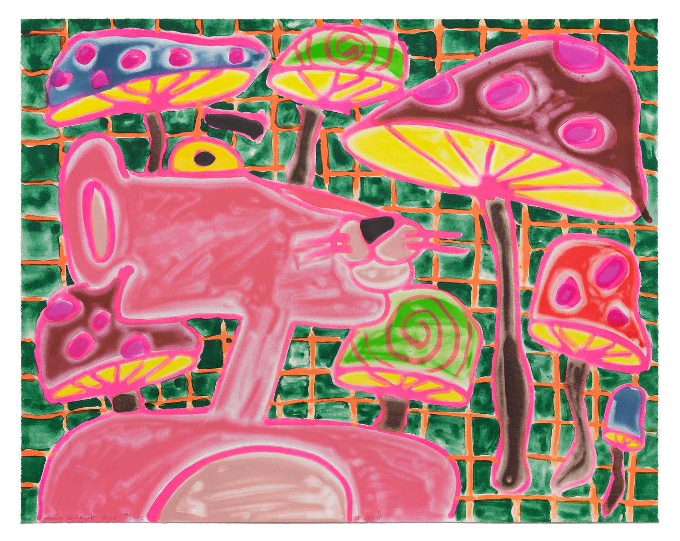 Katherine Bernhardt, Humid (2024) 15 Colour Lithograph. Edition of 125