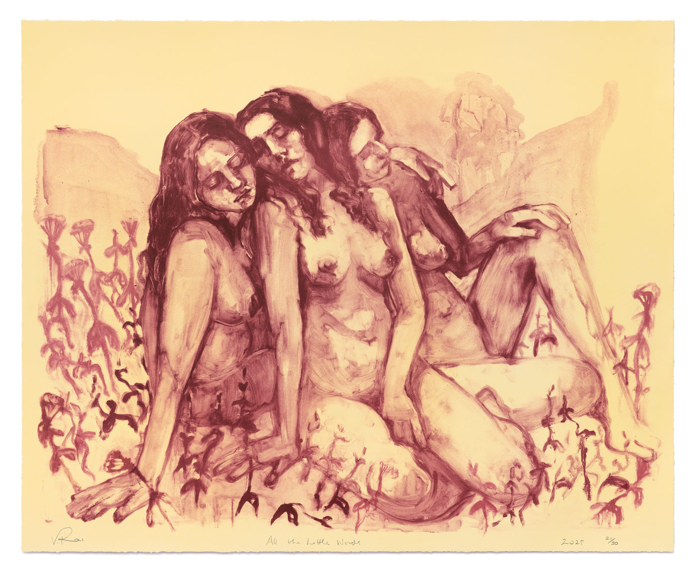 Vanessa Raw, <i>All the Little Words</i> 
 (2025), 3 Colour Lithograph, Edition of 50