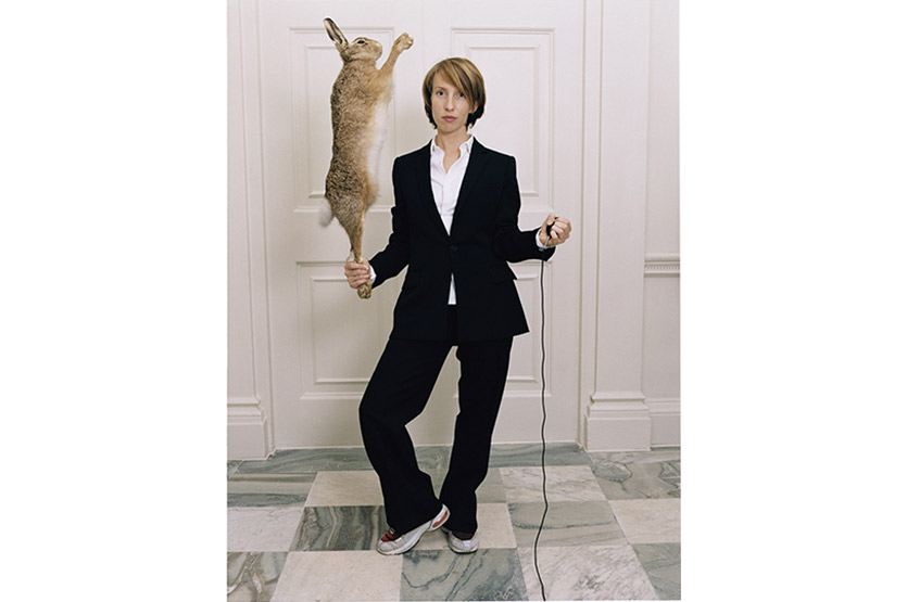 Sam Taylor-Johnson (Sam Taylor-Wood), 'Self-portrait in Single-breasted Suit with Hare', 2014