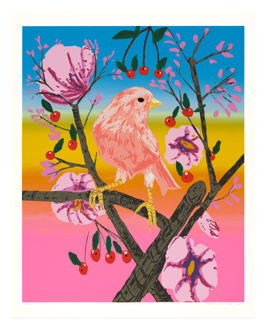 Ann Craven, Sunset Moon Bird (2023) 18 colour screenprint. Edition of 100