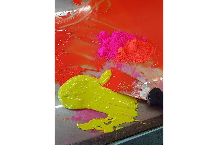 7 colours were used to make the 'Crazy Doritos' print