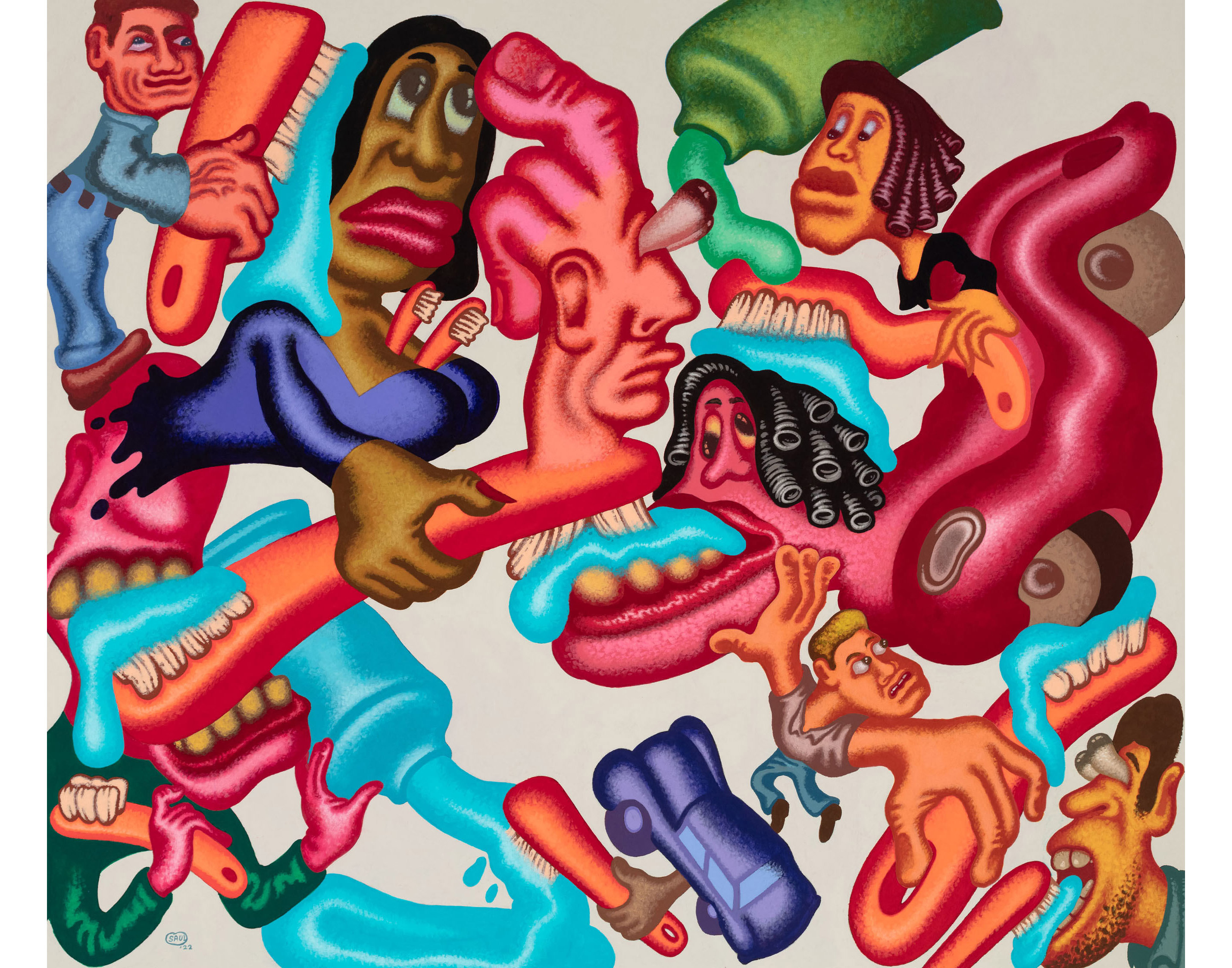 Peter Saul, Who’s Brushing Your Teeth? (2022)
