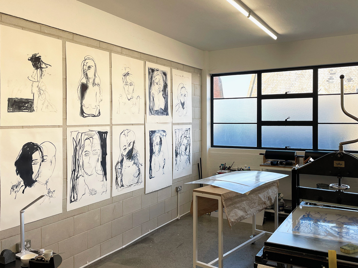 The ten portrait are proofed in Counter Studio, Margate (2021)