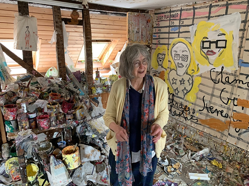 Rose in her studio, Kent, 2019