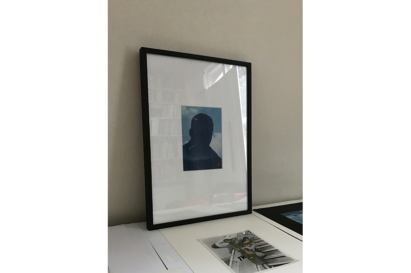The original 1980s framed collage 'Father Sky' which has been recreated as a fine art lithograph for Counter Editions in 2018.