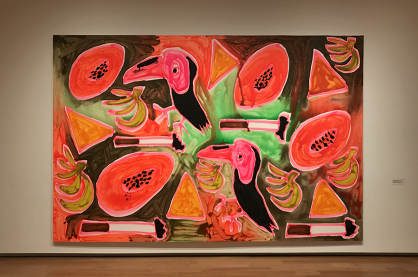 Jungle Snack (Orange and Green) (2017), Katherine Bernhardt Focus exhibition, Modern Art Museum of Fort Worth, Texas, USA, 2017