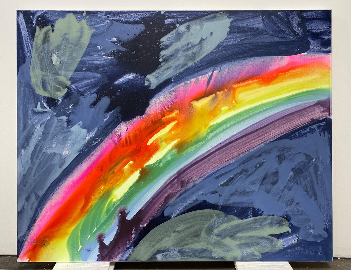 Bright rainbows feature in many of Katherine’s paintings.
