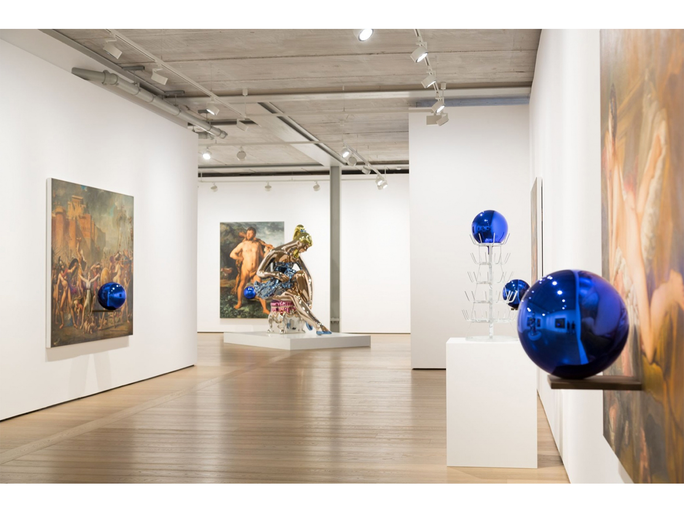 Jeff Koons' 'Carracci Flower' (2021) re-transcribes Agostino Carracci's 16th Century print into a shiny and kitsch vision.