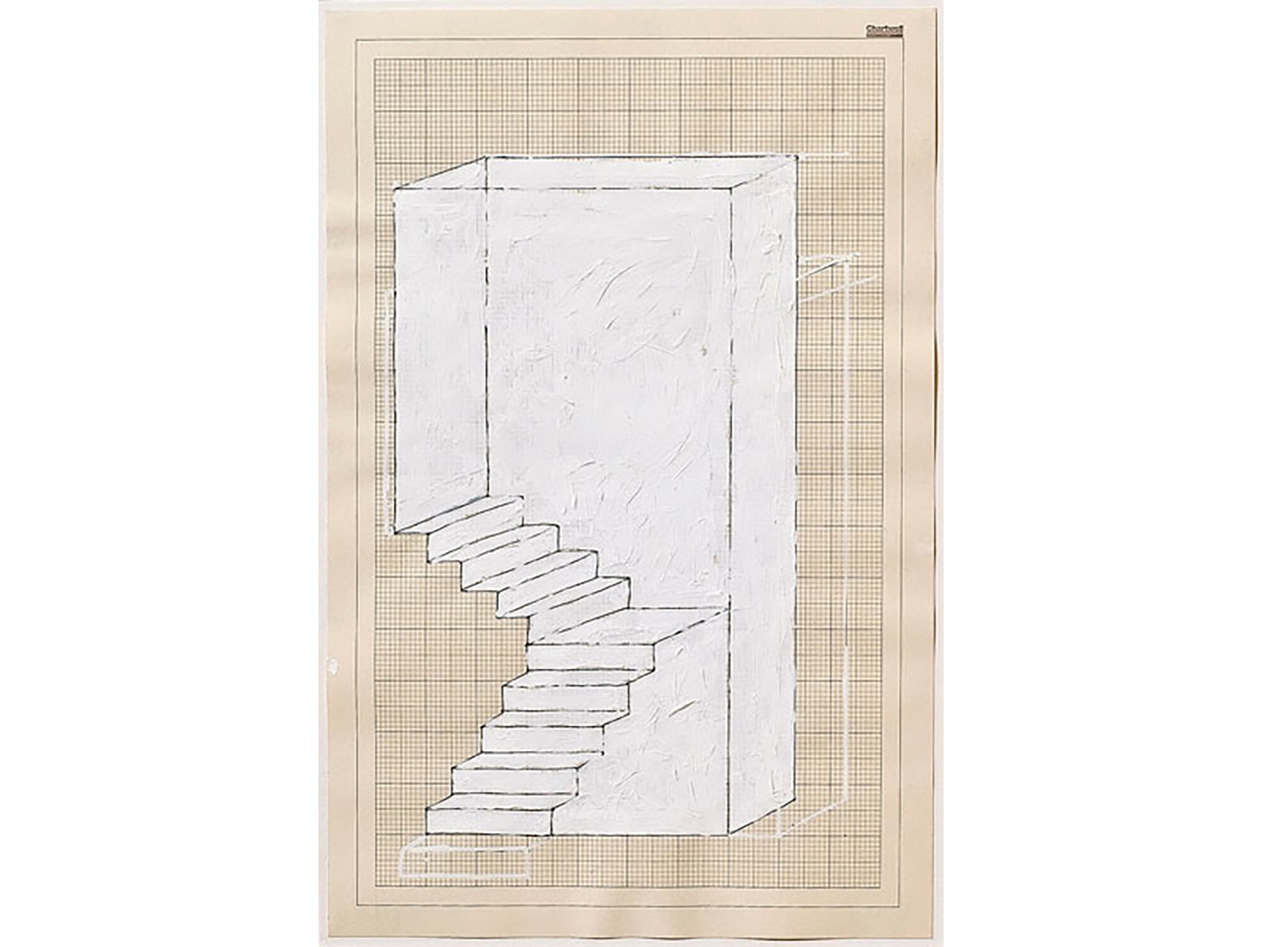 Dog, Leg Stair' (1995), Correction fluid and ink on graph paper, 45.5 x 30 cm